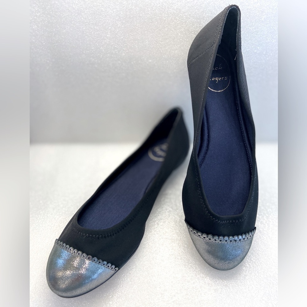 Jack Rogers Black w/ Silver toe Ballet Flats 🥿 Size 9